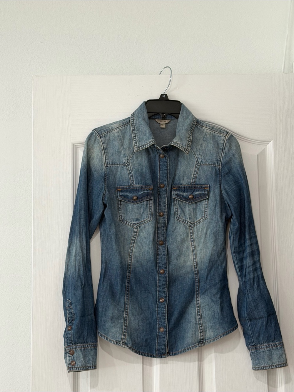 GUESS Women’s XS Denim Button-Up Shirt / Jean Top
